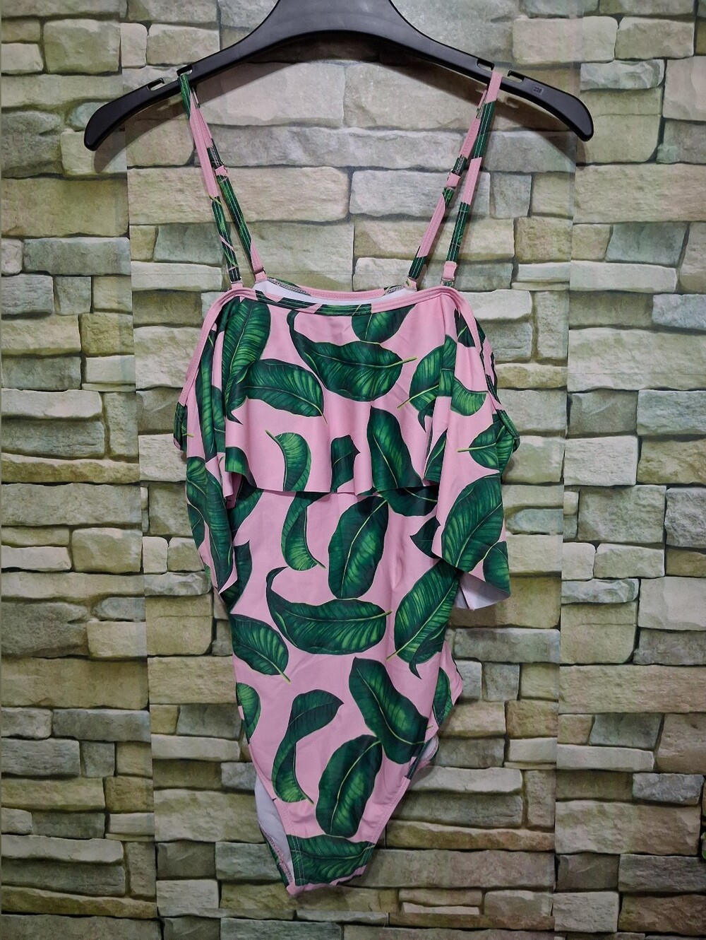 New Tempt Me Large Pink Tropical Leaf One-Piece Swimsuit